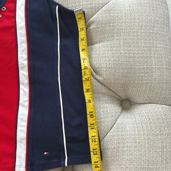 Vintage 1990’s Tommy Hilfiger XL navy, red and white racer back shirt - Picture 5 of 7